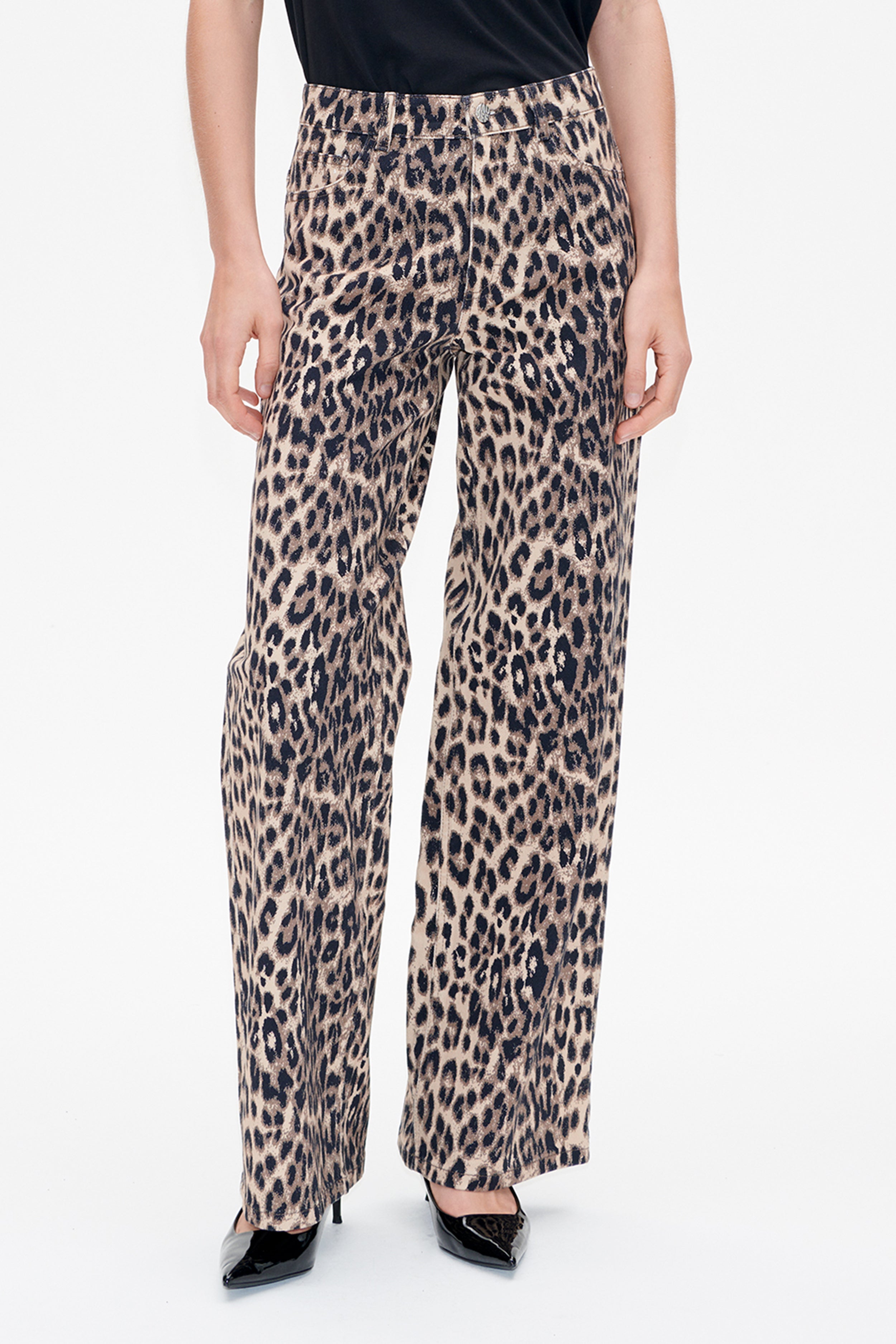 NICETTE JEANS | Braun Baum Leopardenmuster