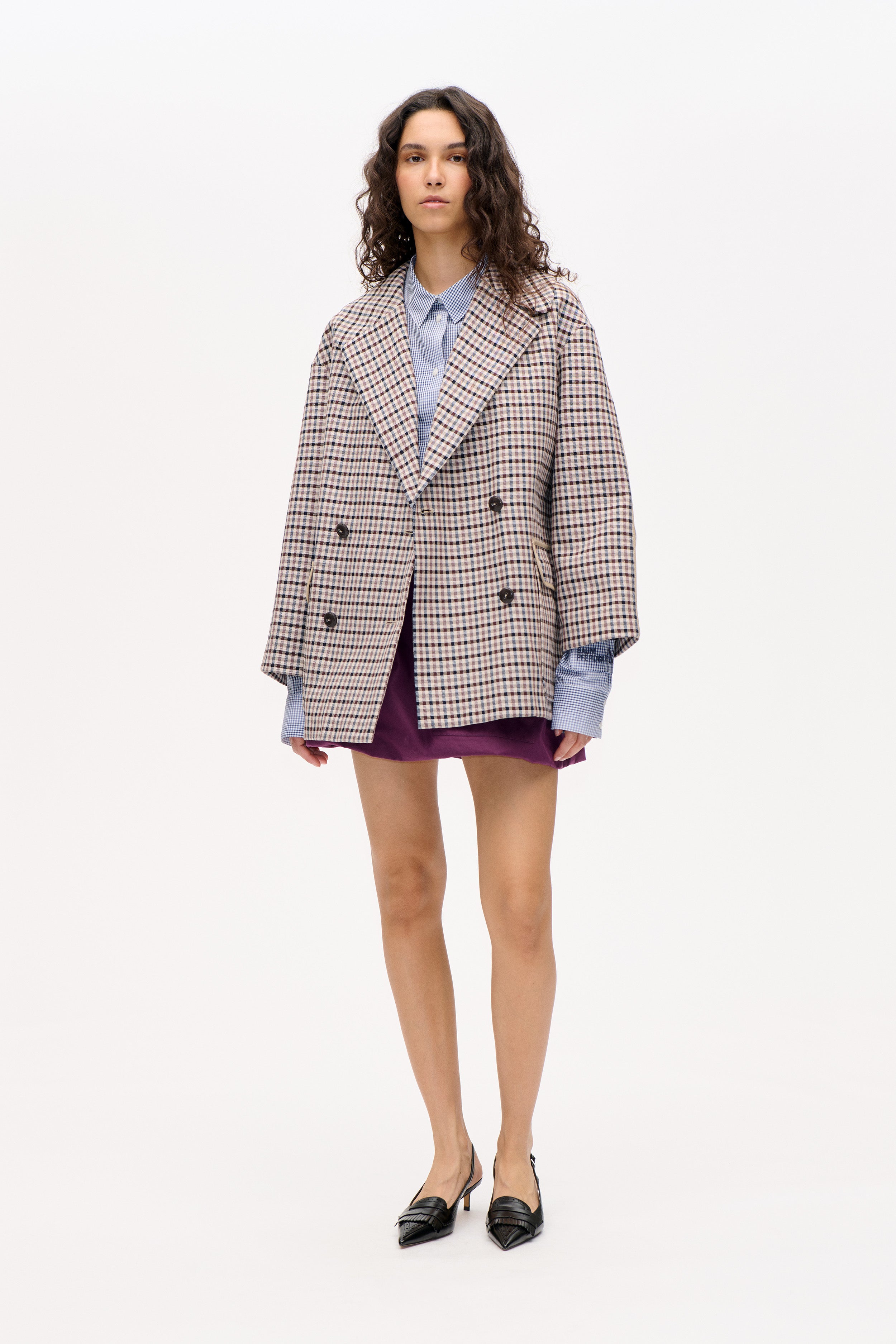 BATICIA JACKET | Brown Camel Check