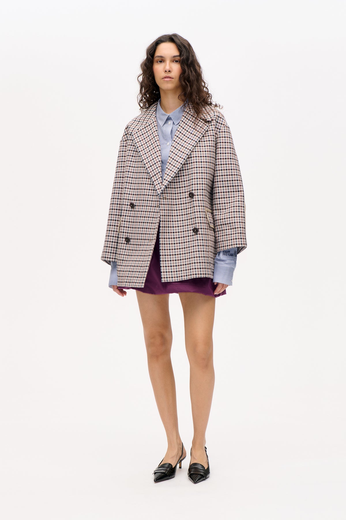 BATICIA JACKET | Camelbraun kariert