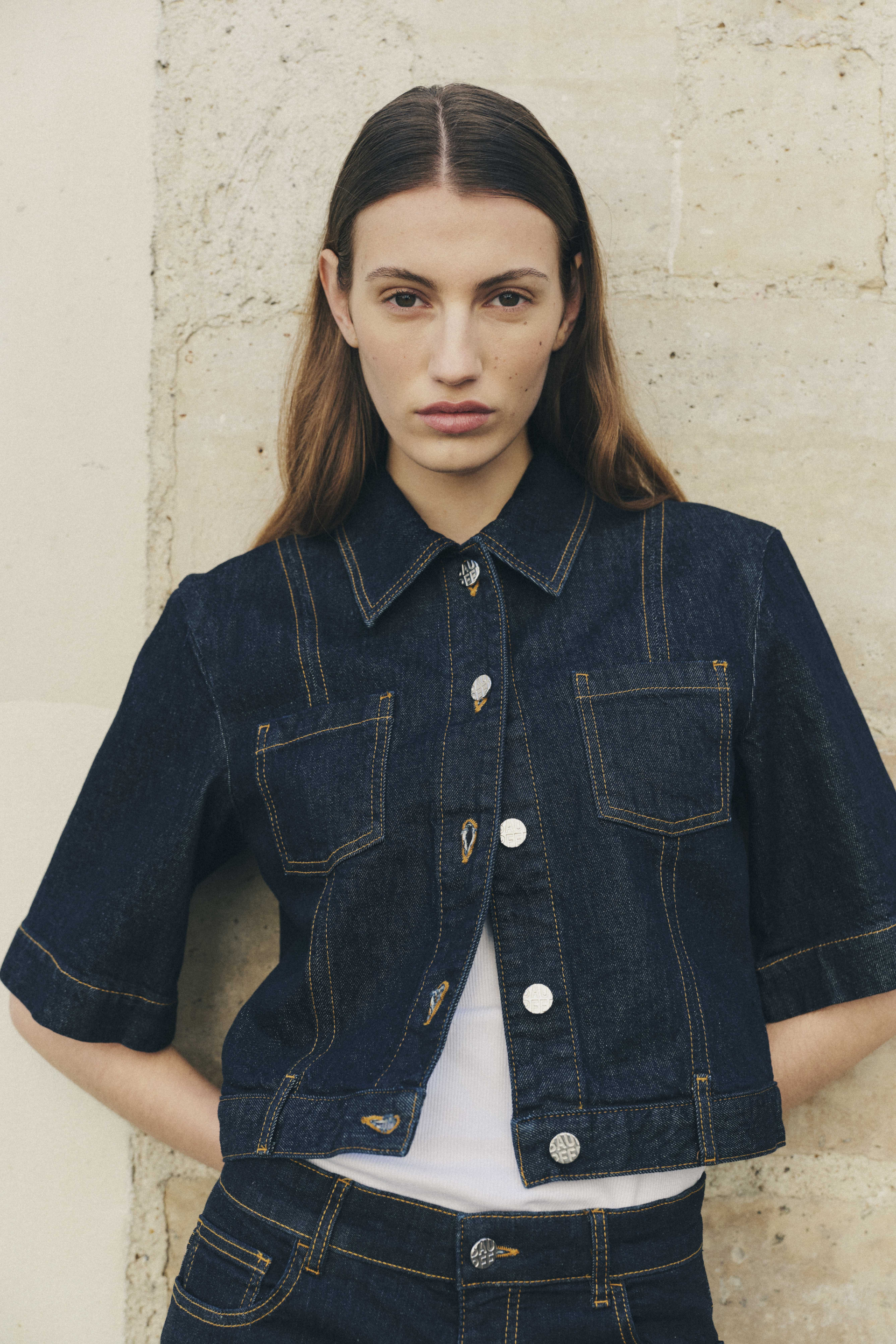 NO 05 BLUSE | Dunkelblau Rinse