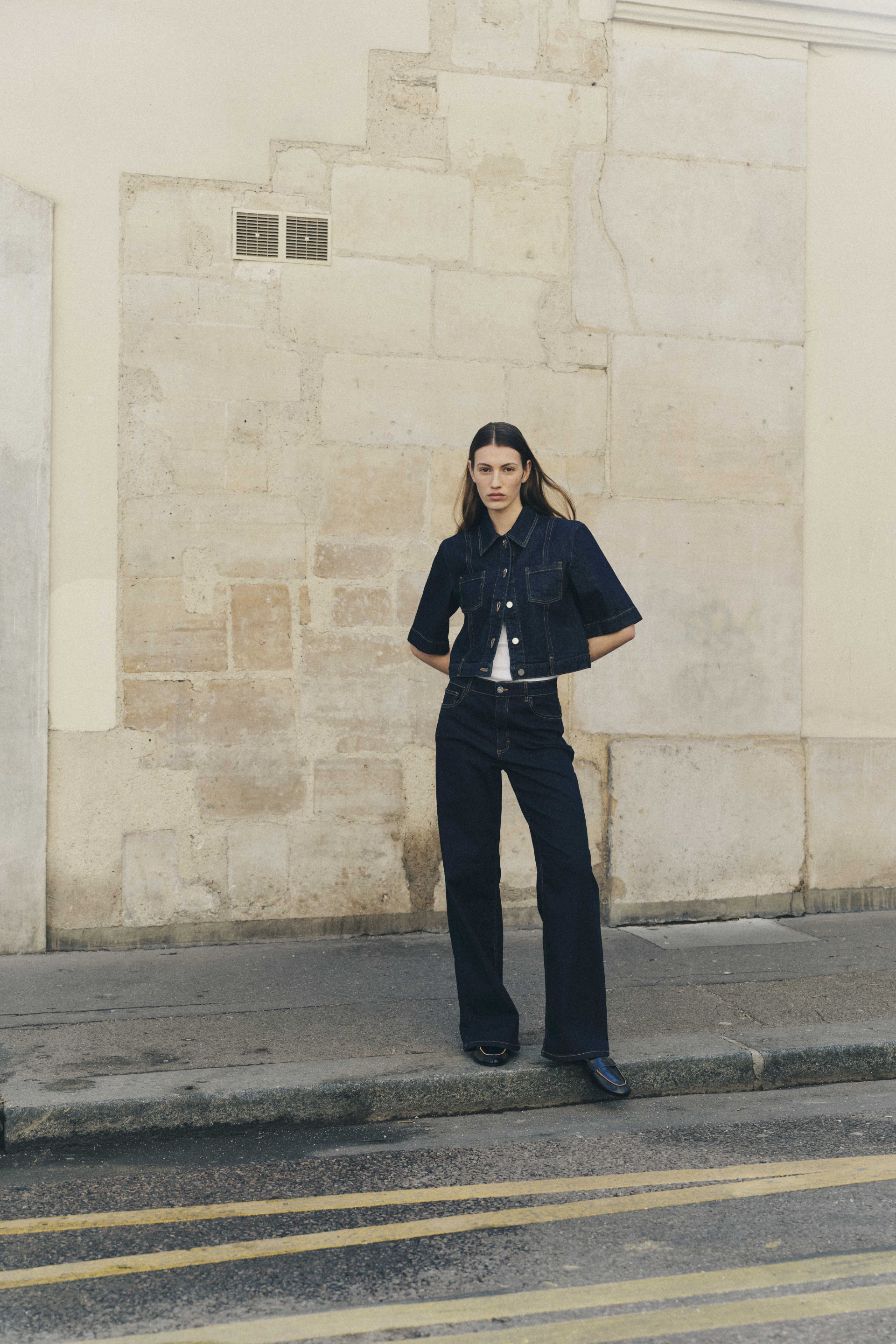 NO 05 BLUSE | Dunkelblau Rinse