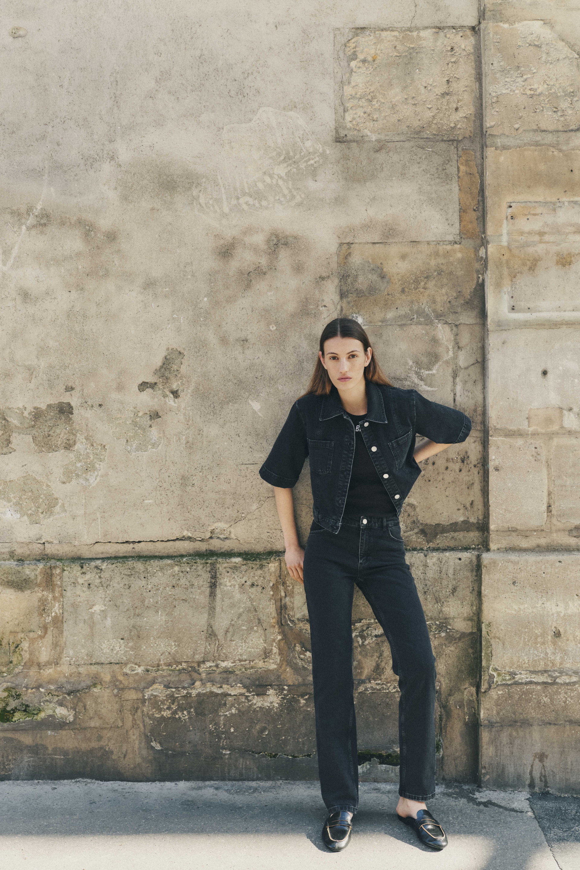 NO 05 BLUSE | schwarz gewaschener Denim