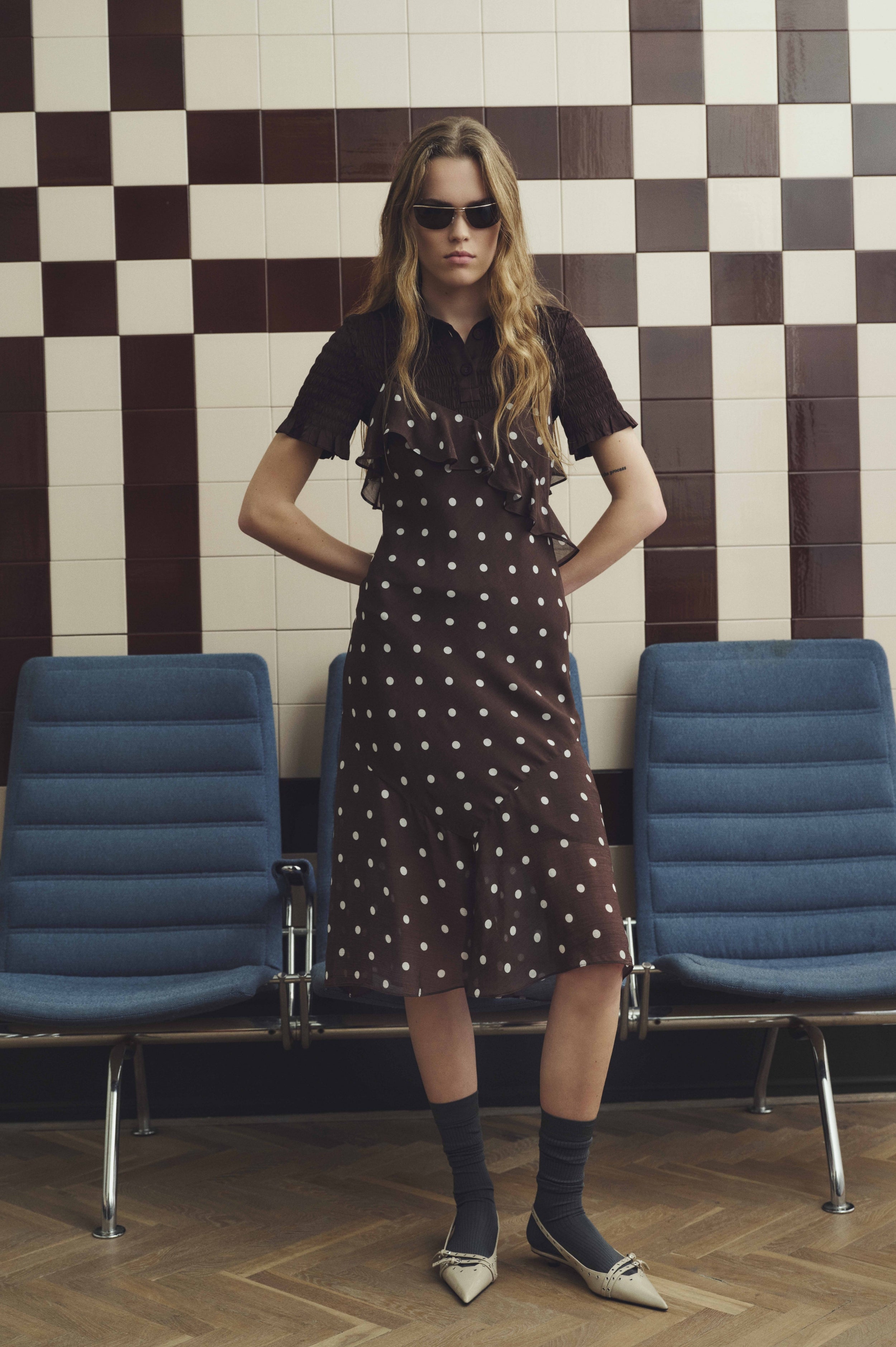 ALLIS KLEID | Kaffeebraune Pünktchen
