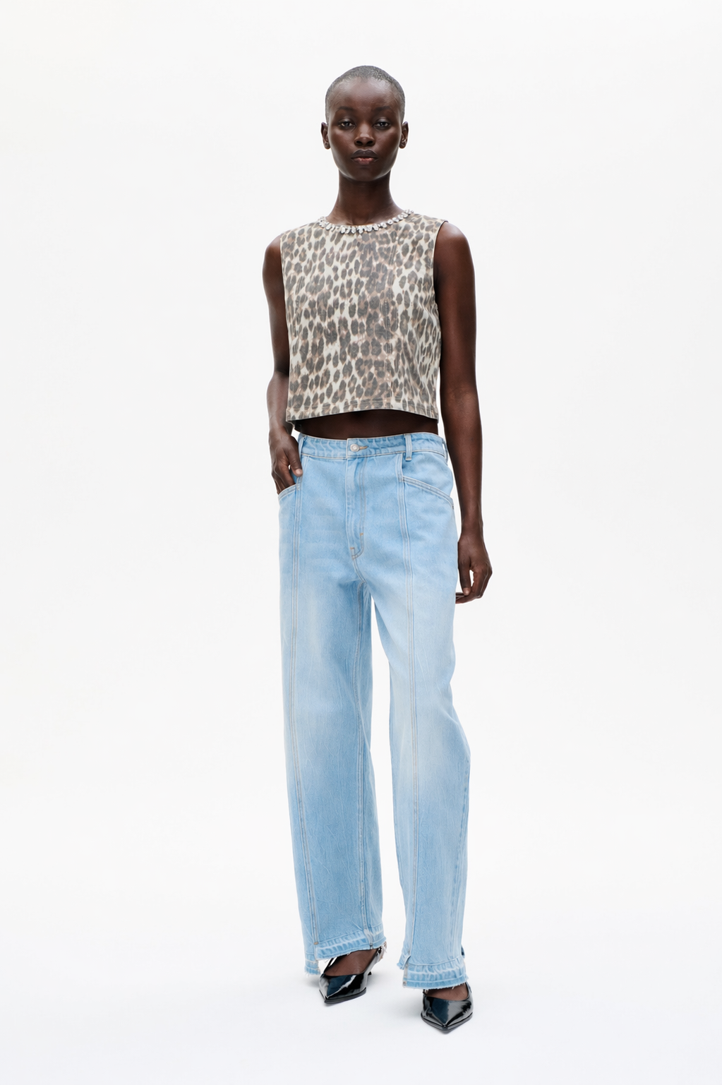 MEDINE TOP | Leopard Corduroy Mix
