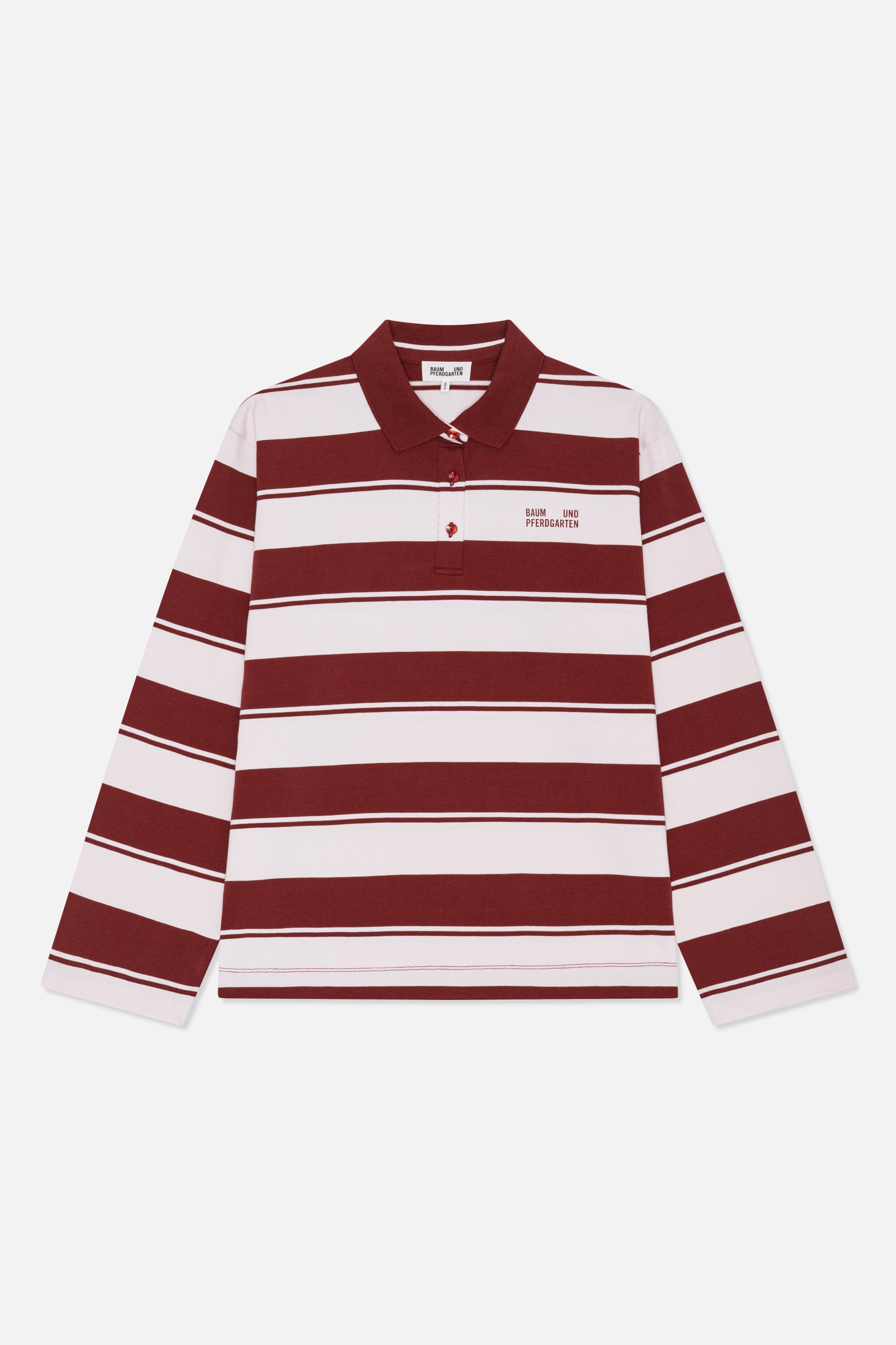 JEANNE TOP | Pink-Rot Polostreifen