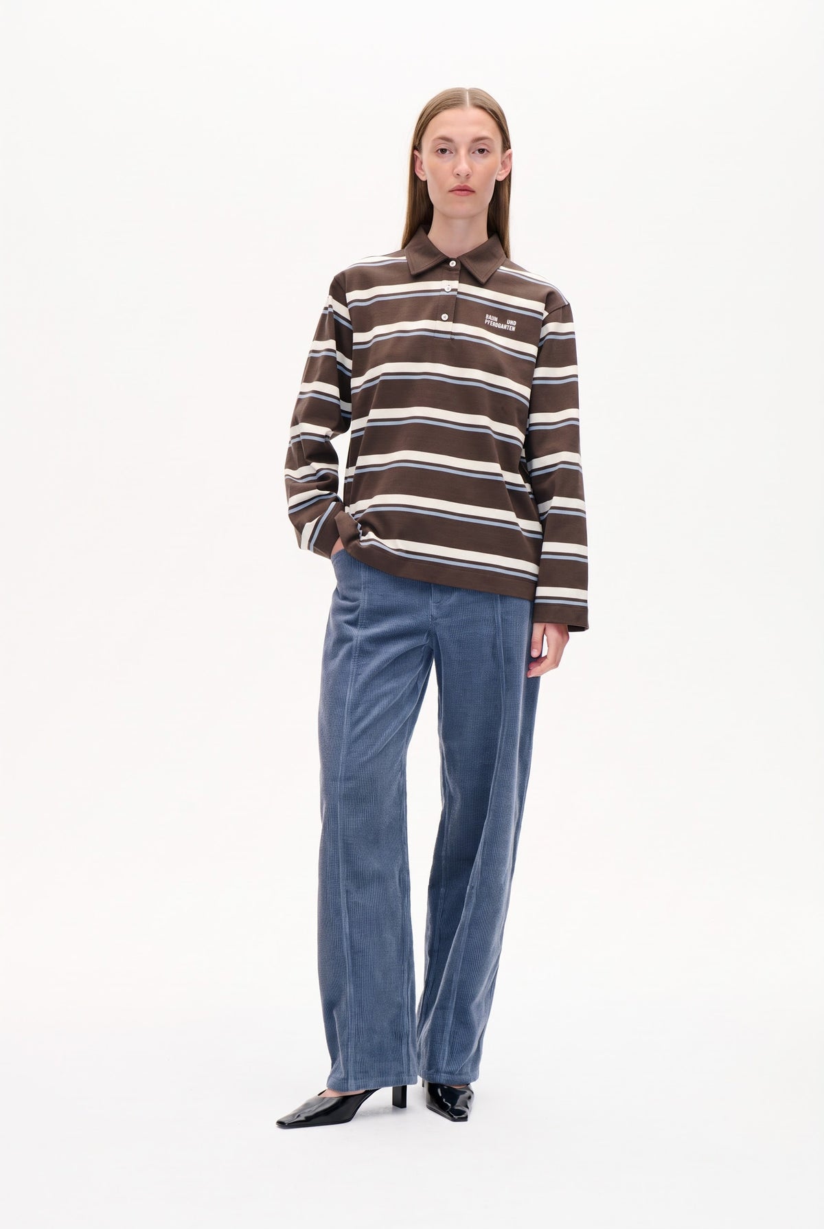 JEANNE T-SHIRT | BRAUNER POLO-STREIFEN