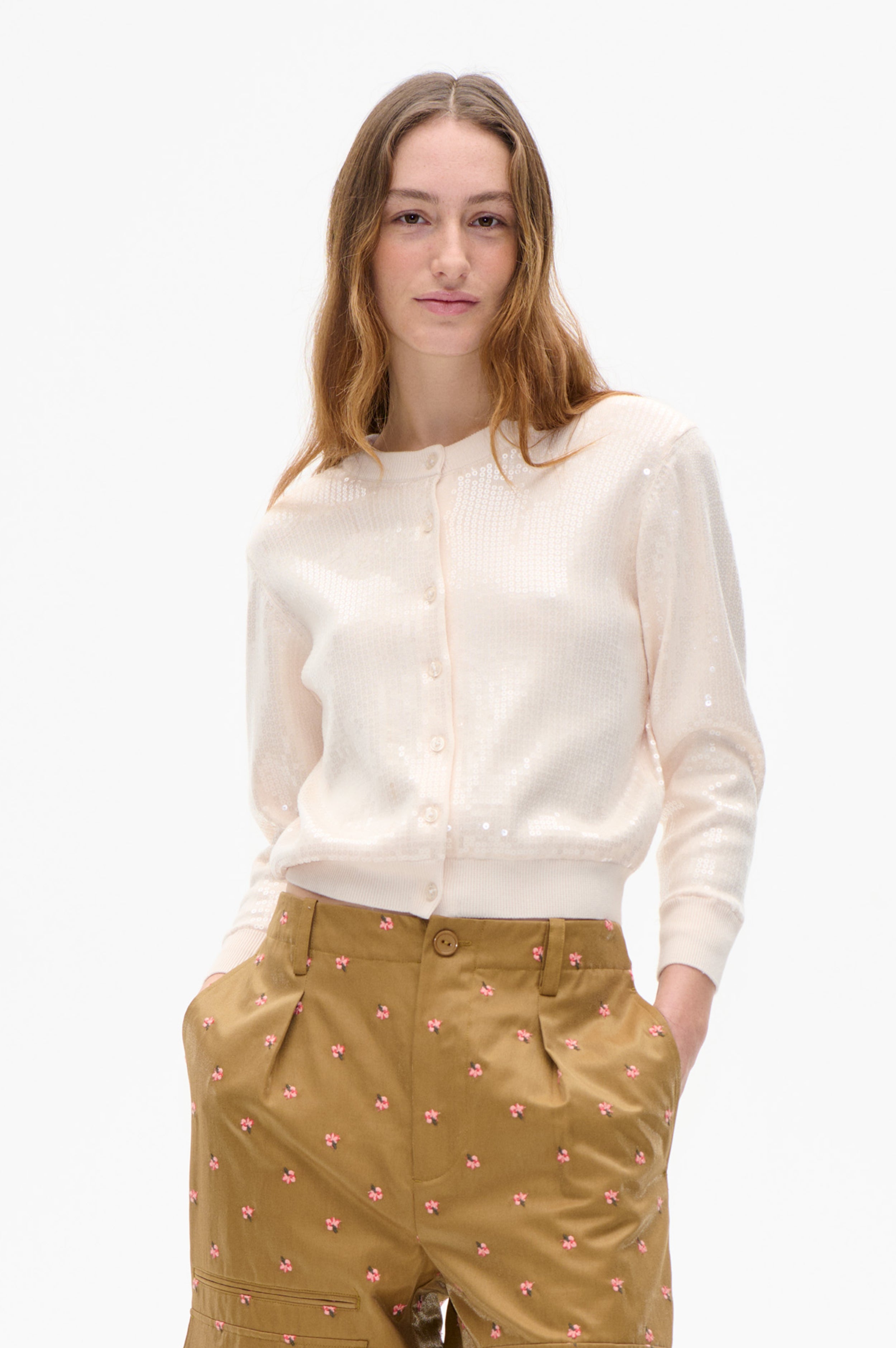 CAYLEE STRICKJACKE | Pastell Pergament Creme