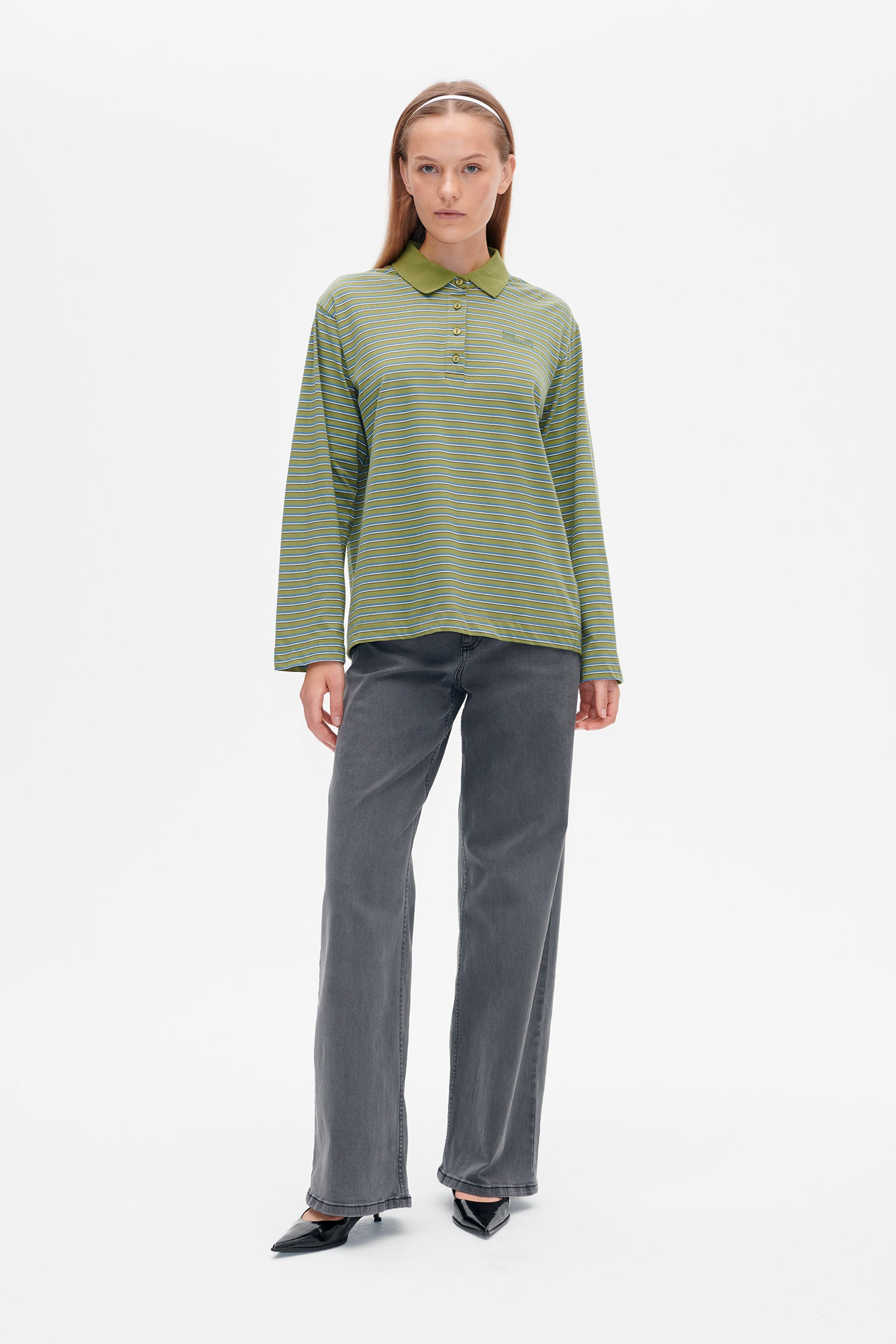 JEANNI TOP | Java Polo Stripe