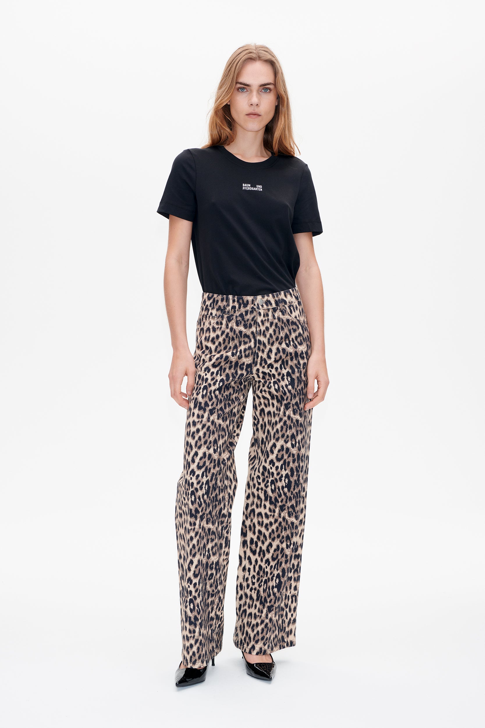 NICETTE JEANS | Braun Baum Leopardenmuster