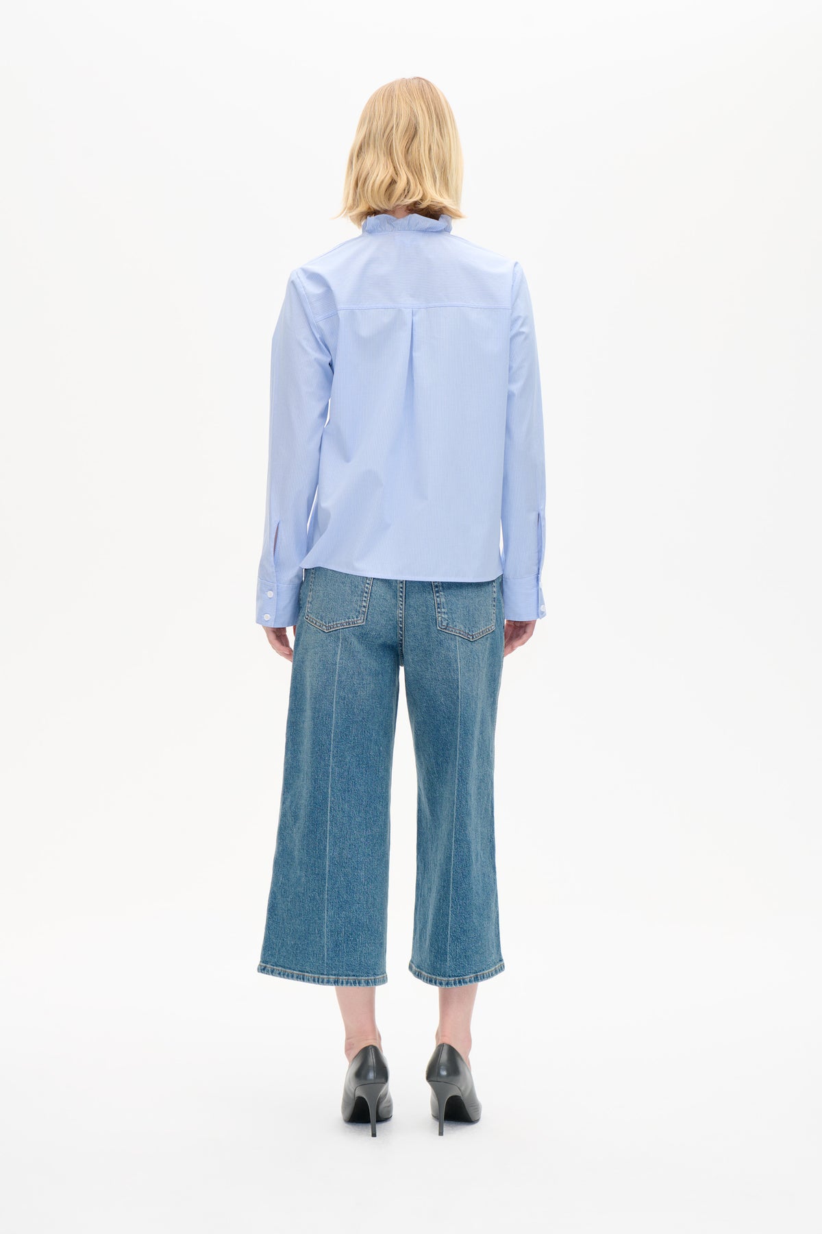 MELA BLUSE | Hellblau Kariert